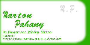 marton pahany business card